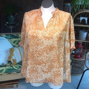 Ava & Vic mustard & cream print top